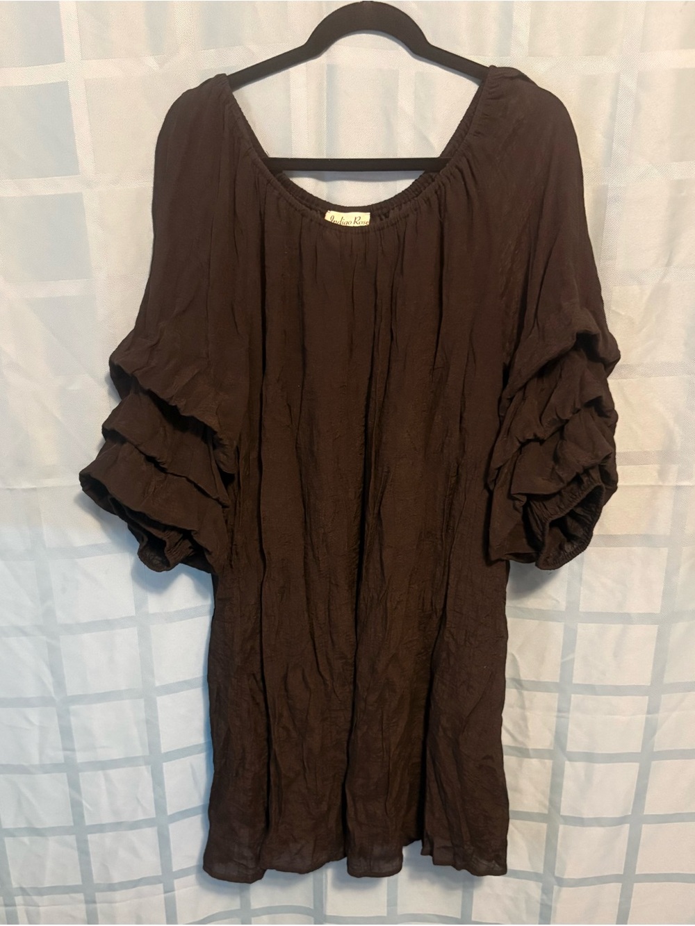 Womens Black Ruffle Sleeve Summer Dress- 3X